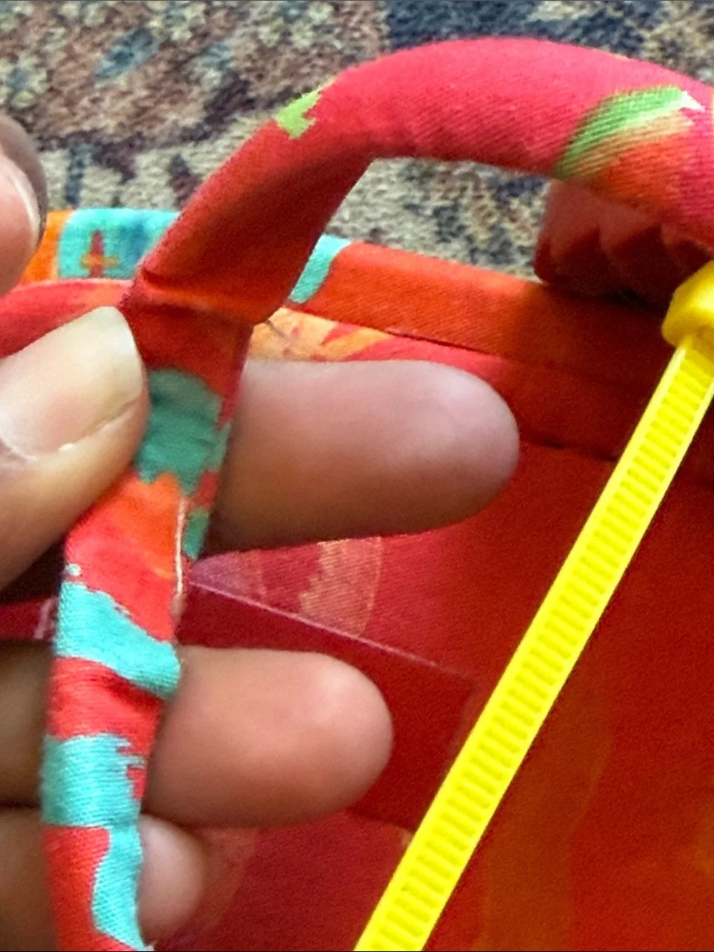 FARM Rio Red Multicolor Braided Bead-Tassel Sandals tropical tube Sz 10